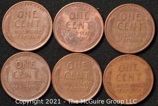 Coins: (6) Lincoln Wheat Cents: 1950-52  