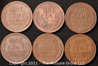 Coins: (6) Lincoln Wheat Cents: 1950-52  