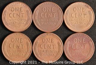 Coins: (6) Lincoln Wheat Cents: 1948-1950 