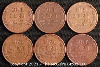 Coins: (6) Lincoln Wheat Cents: 1948-1950 