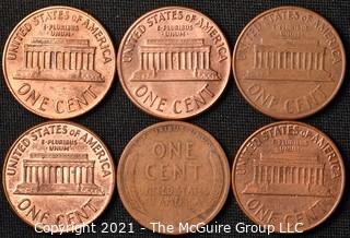 Coins: (6) Lincoln Cents: including  1909-P; (2) 1960-D (LD); 1969-P-D-S  