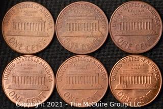 Coins: (6) Lincoln Memorial Cents: 1960-61 