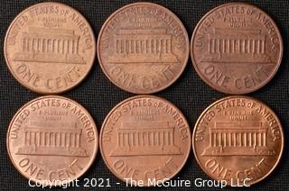 Coins: (6) Lincoln Memorial Cents: 1960-61 