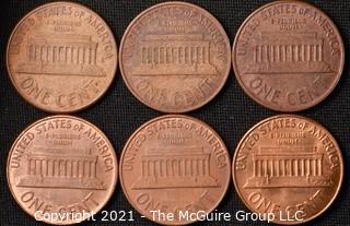 Coins: (6) Lincoln Memorial Cents: 1960-61 