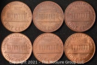 Coins: (6) Lincoln Memorial Cents: 1960-61 