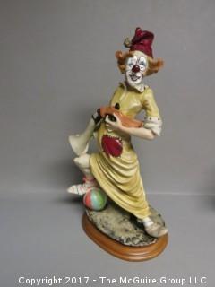 Clown; signed on base; 14" T  