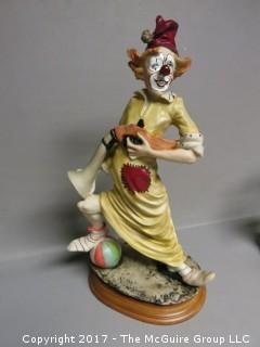 Clown; signed on base; 14" T  