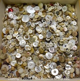 Group of Vintage Hand Carved Mother of Pearl Sewing Buttons.