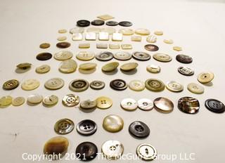 Group of Vintage Hand Carved Mother of Pearl Sewing Buttons.