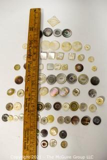 Group of Vintage Hand Carved Mother of Pearl Sewing Buttons.