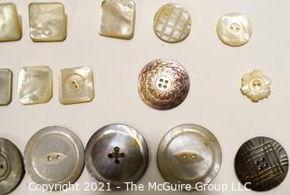 Group of Vintage Hand Carved Mother of Pearl Sewing Buttons.