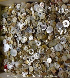 Group of Vintage Hand Carved Mother of Pearl Sewing Buttons.