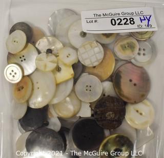 Group of Vintage Hand Carved Mother of Pearl Sewing Buttons.