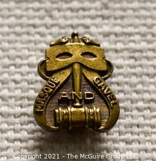 Vintage Masque and Gavel Drama Society Pin Back 