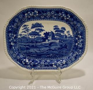 Antique Copeland Spode Blue Tower Blue & White Transferware Porcelain China Oval Serving Platter. 17" L
Tower Blue (No #, Older, Gadroon)
by SPODE