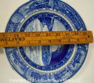 Antique Baltimore And Ohio Railroad Lamberton Blue & White Transferware Porcelain China Soup or Serving Bowl; 9" x 2"deep