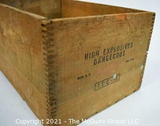 Vintage Dupont Explosive Dynamite Wooden Crate; 18" x 12" x 9".