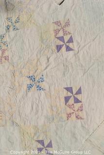 Antique "Pin-Wheel" Pattern Quilt 68" x 71" ; Sarah Rockwell Young Family Heirloom