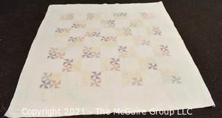 Antique "Pin-Wheel" Pattern Quilt 68" x 71" ; Sarah Rockwell Young Family Heirloom