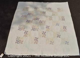 Antique "Pin-Wheel" Pattern Quilt 68" x 71" ; Sarah Rockwell Young Family Heirloom