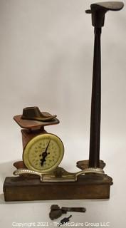 Group of Vintage Tools Including Scale,  Cobblers Irons and Vintage STANLEY No.66 Spoke Shave in Original Box