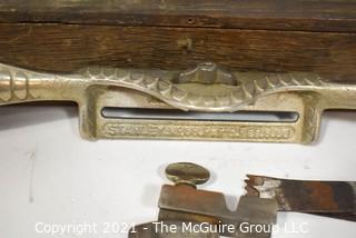 Group of Vintage Tools Including Scale,  Cobblers Irons and Vintage STANLEY No.66 Spoke Shave in Original Box