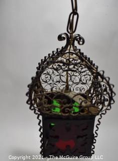 Vintage Metal Scroll-work Outdoor Hanging Lamp