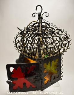 Vintage Metal Scroll-work Outdoor Hanging Lamp