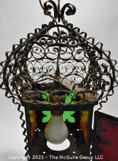 Vintage Metal Scroll-work Outdoor Hanging Lamp