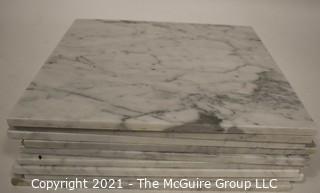 Grouping of 12 White Marble Floor Tile: 12" x 12"