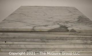 Grouping of 12 White Marble Floor Tile: 12" x 12"