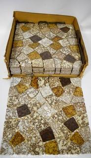 Box of 12 Mosaic Floor Tile Sheets: 13" x 13"  King Roulette Pattern