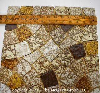 Box of 12 Mosaic Floor Tile Sheets: 13" x 13"  King Roulette Pattern