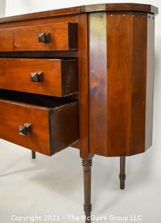 Three (3) Drawer Martha Washington Sewing Stand with Side Project Pockets and Square Wooden Drawer Pulls (TMG re-numbered)   