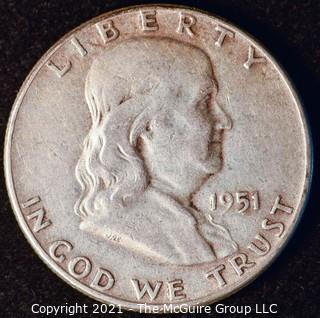 Coin: Silver Franklin Half Dollar: 1951-P