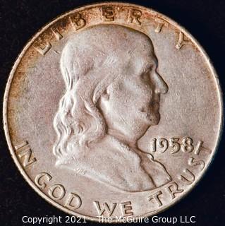 Coin: Silver Franklin Half Dollar: 1958-D 