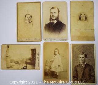 Group of Six (6) Cabinet Card Photographs Including One of Flooded Street. (TMG- renumbered)