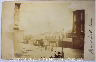 Group of Six (6) Cabinet Card Photographs Including One of Flooded Street. (TMG- renumbered)