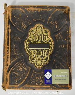 1876 Victorian Leather Bound Large Family Bible. 