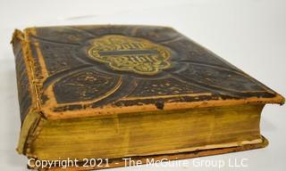 1876 Victorian Leather Bound Large Family Bible. 