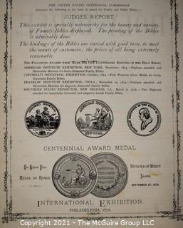 1876 Victorian Leather Bound Large Family Bible. 