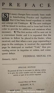 1912 Federal Signal Company Catalogue, Albany NY. Railroad