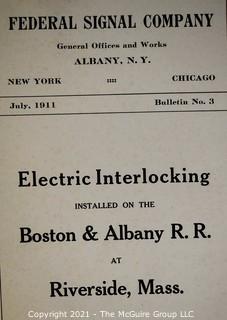 1912 Federal Signal Company Catalogue, Albany NY. Railroad