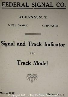 1912 Federal Signal Company Catalogue, Albany NY. Railroad