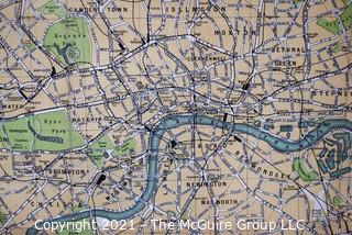 Antique Folding Pocket Map of London. Pre WWII 