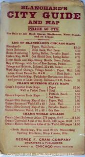 Vintage Blanchard's Folding Pocket Map of Chicago 