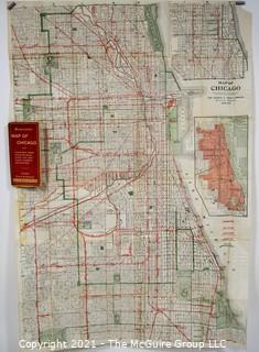 Vintage Blanchard's Folding Pocket Map of Chicago 