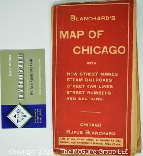 Vintage Blanchard's Folding Pocket Map of Chicago 