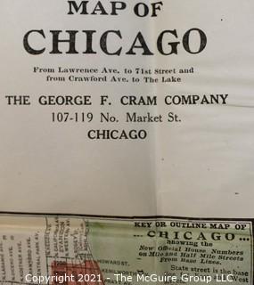 Vintage Blanchard's Folding Pocket Map of Chicago 