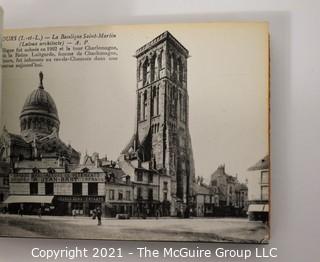 Antique Group of French Souvenir Items Including French Post Cards and Maps.